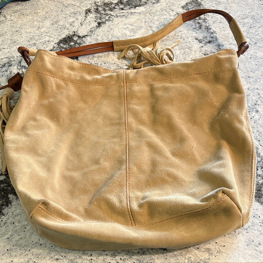 Lucky Brand Vintage Suede Hobo Shoulder Bag